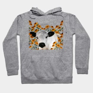 British White Cow & Black-eyed Susans Hoodie